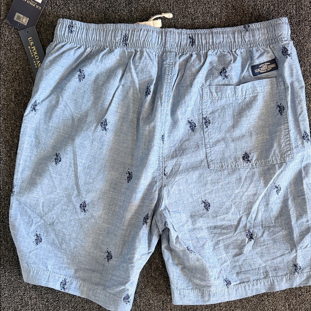 U.S. Polo Assn. Blue Men's Shorts with Dark Blue Embroidery - Picture 5 of 5